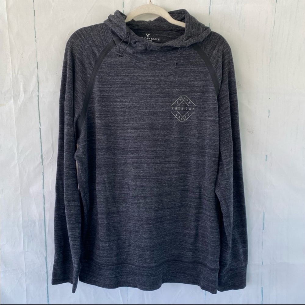 American Eagle Men's Flex Cowl Neck Gray Heather Hoodie M